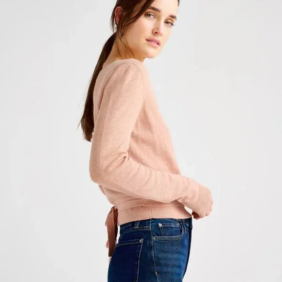 🩰 NWT Splendid Dana Wrap Sweater - Fitted Elegant Cotton Silk Blend 🩰 - Picture 3 of 13